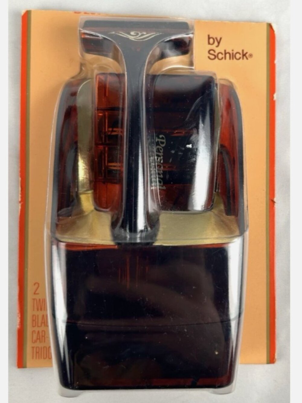 Vintage Schick Personal Touch Razor With Deluxe Case Two Cartridges New Damaged